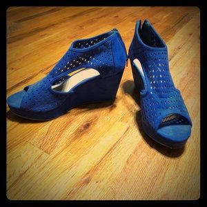 Maurices Royal Blue Wedge Sandals
